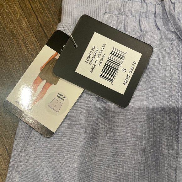 Ellen Tracy Linen Chambray Skort, Size Small - Picture 7 of 8